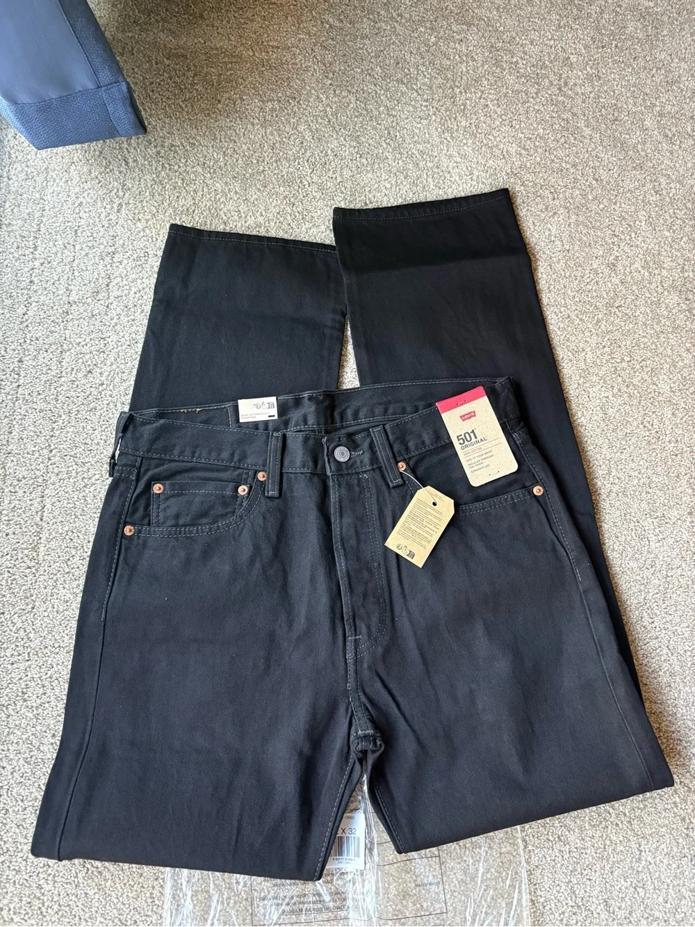 NWT Levi's Men's 501 Straight-Leg Black Jeans